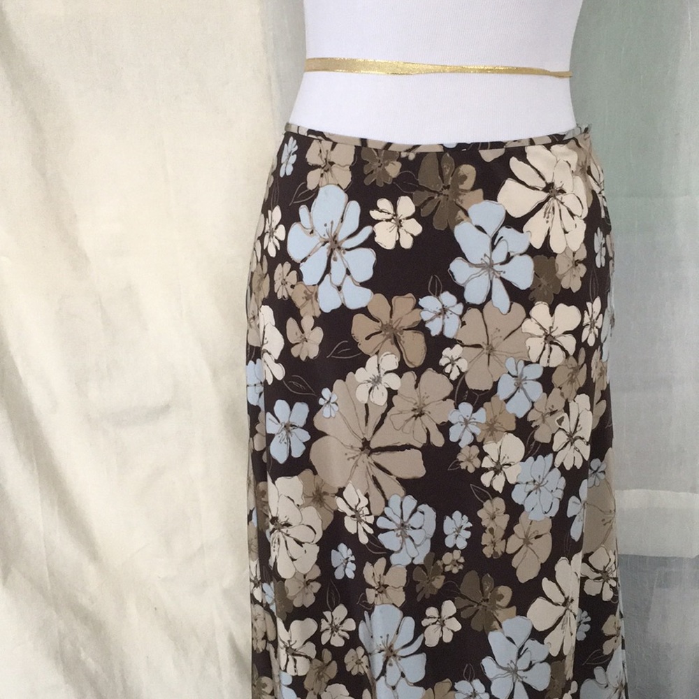 J crew floral bias cut A line pure silk skirt 2